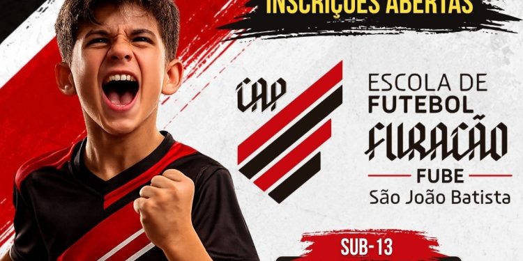 Escola de Futebol Furacão Fube abre inscrições para crianças e adolescentes de São João Batista e região