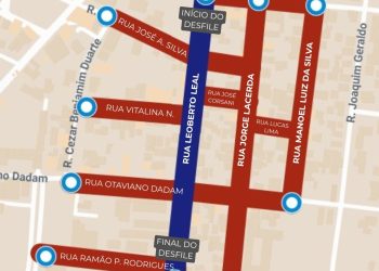 Devido ao desfile festivo, algumas vias centrais de São João Batista serão interditadas a partir das 12h deste sábado (18/07)
