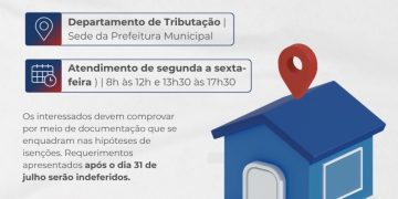 Requerimentos para isenção do pagamento do IPTU 2027 podem ser apresentados até o final deste mês