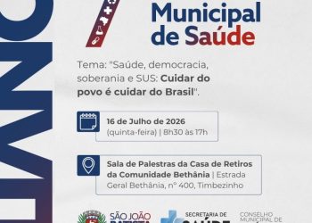 7ª Conferência Municipal de Saúde de São João batista será realizada no dia 16 de julho