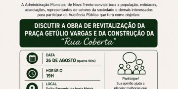 População de Nova Trento é convidada a participar de Audiência Pública sobre a Rua e Praça Cobertas